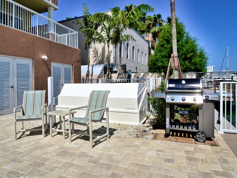 Community BBQ grill.